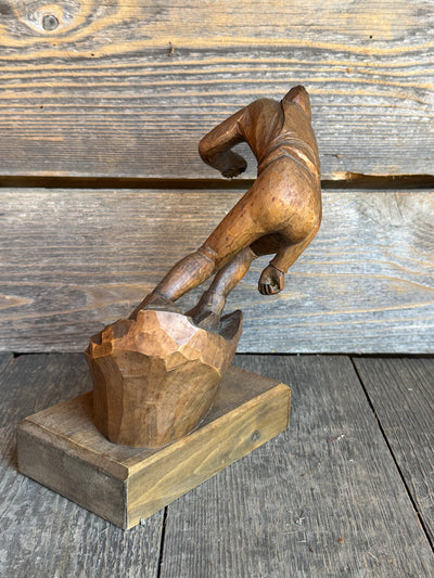 Carved Downhill Racing Skier Figure