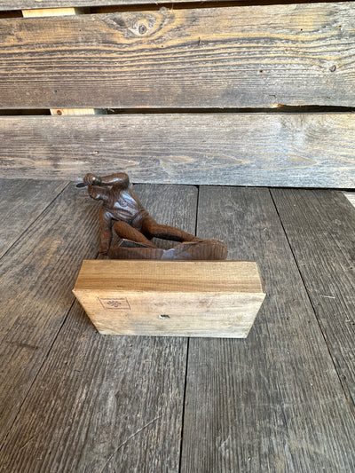 Carved Downhill Racing Skier Figure