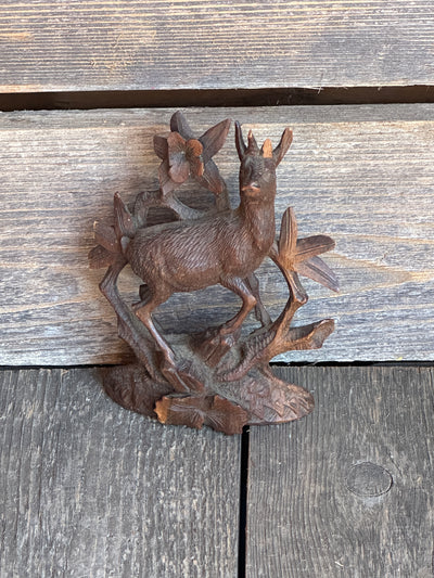 Carved Black Forest Clock Top - Ibex