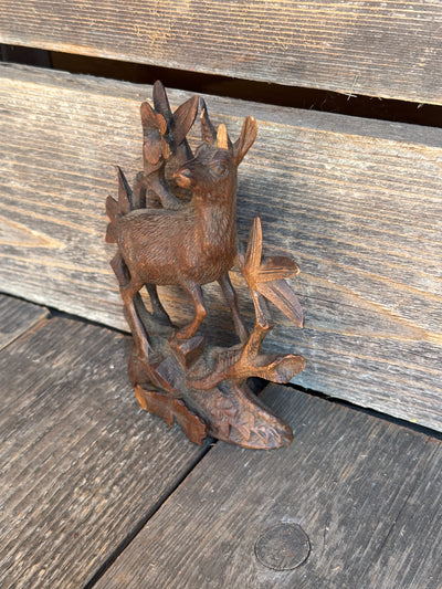 Carved Black Forest Clock Top - Ibex