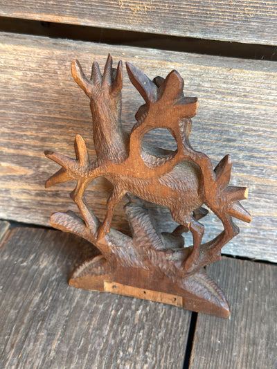 Carved Black Forest Clock Top - Ibex