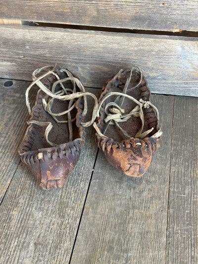 Vintage Leather Moccasins - Primitive