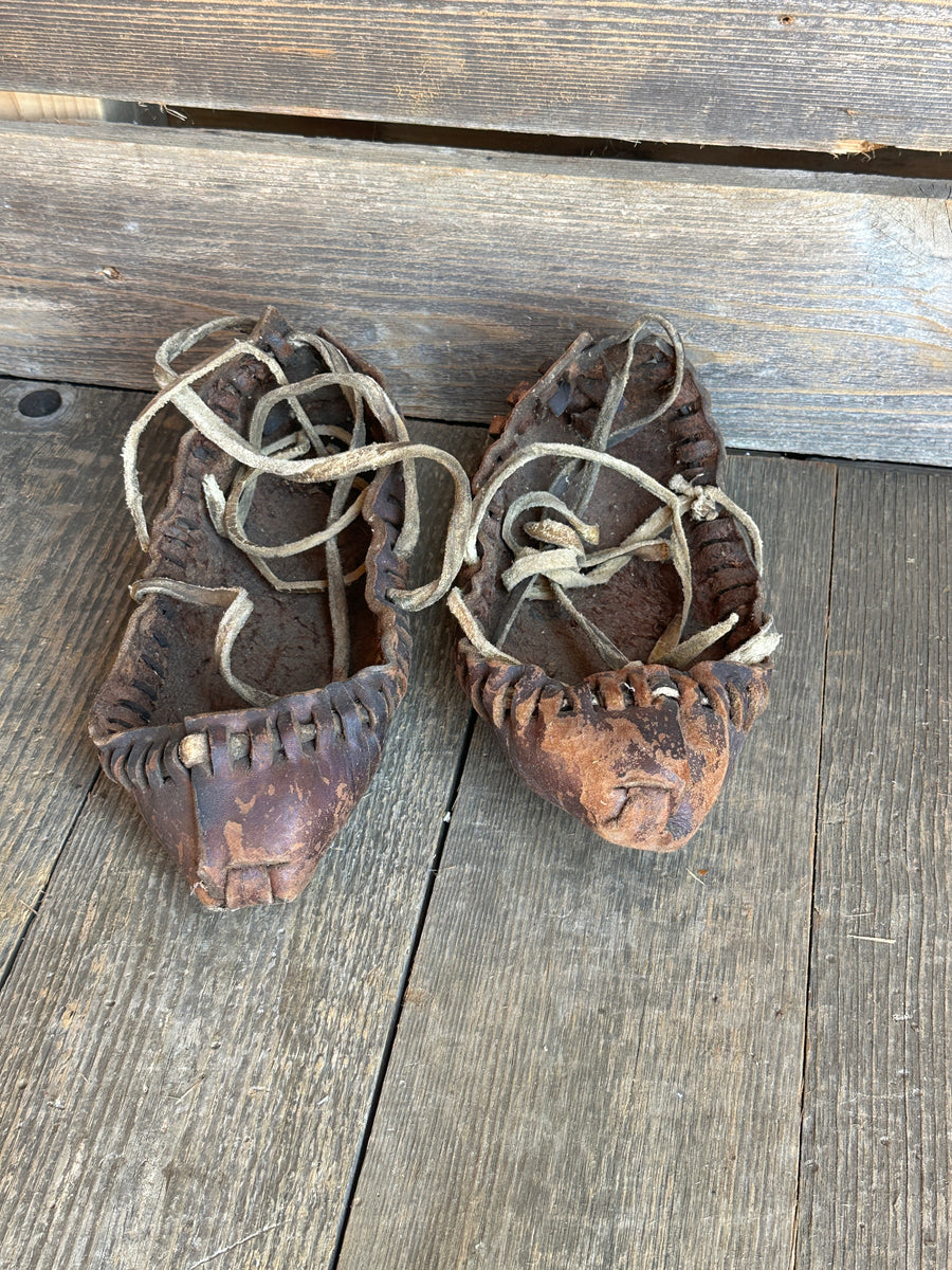 Vintage Leather Moccasins - Primitive