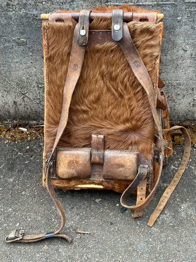 Vintage Swiss Cowhide Backpack