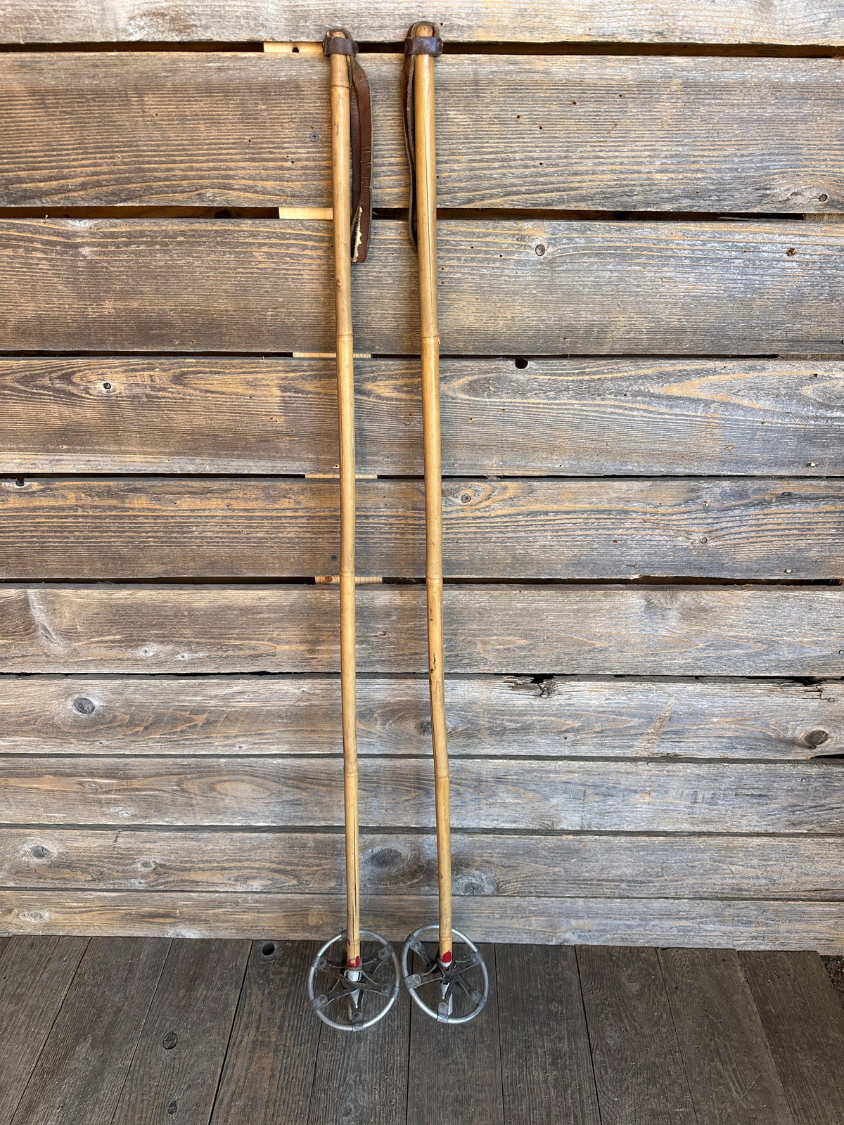 Antique Ski Poles - Metal baskets