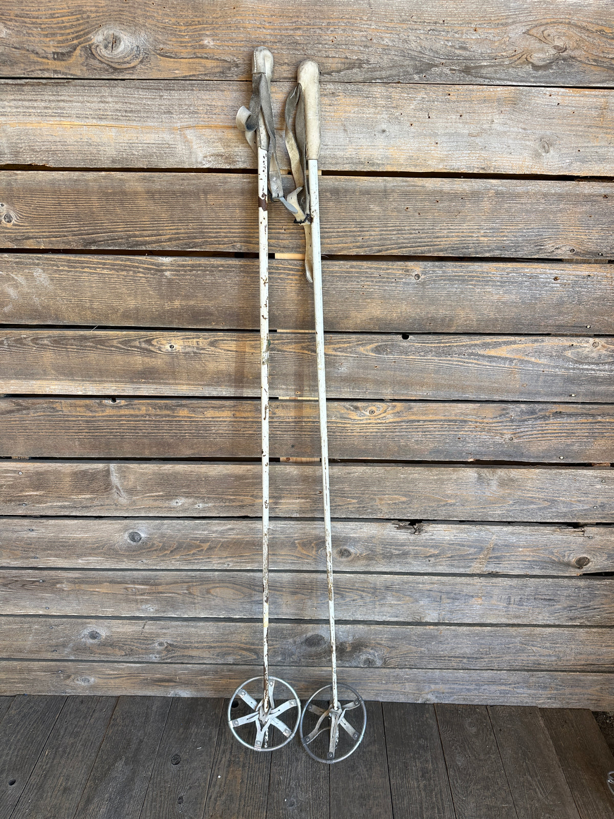 1950s Metal Downhill Ski Poles - US