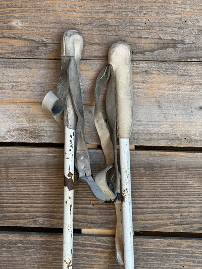1950s Metal Downhill Ski Poles - US