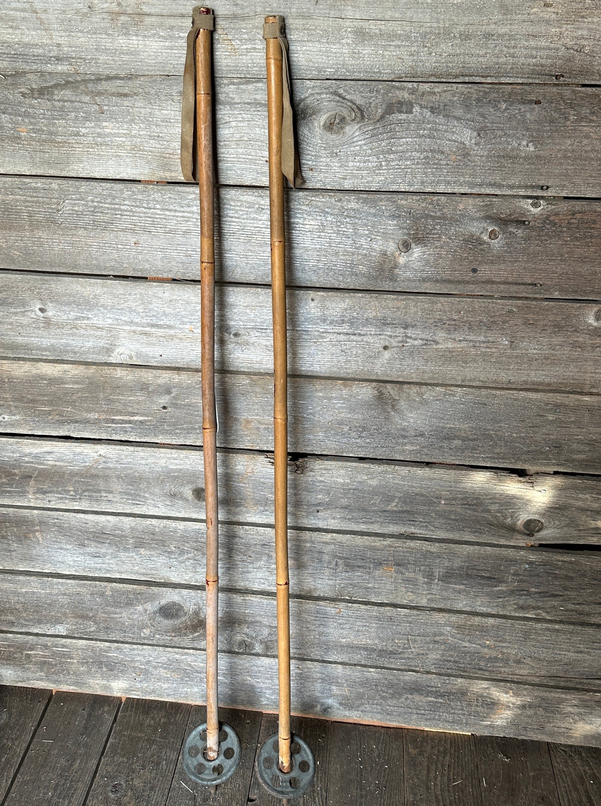 antique fishing pole guard st-88 Antique Ski Poles - Metal baskets