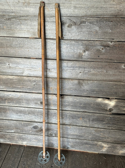 Antique Ski Poles - Metal baskets