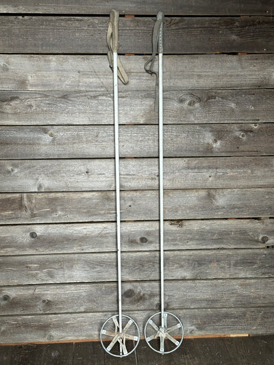 Vintage White US Ski Poles