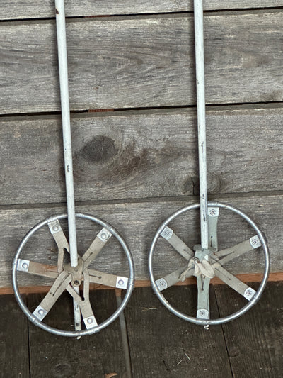 Vintage White US Ski Poles