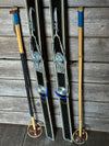 Vintage Junior Skis and Poles Set - Black (1950s-1960s)