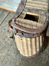 Vintage Fishing Creel - Split Reed with Leather