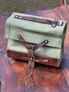 Vintage Leather and Canvas Swiss - Carry Bag