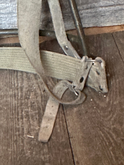 Vintage French Metal Frame Backpack - Green