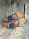 Vintage Square Toe Leather Ski Boots