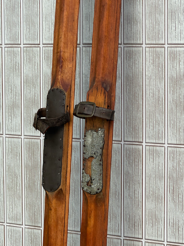 Wooden Norwegian Snow Skis - Antique - VintageWinter