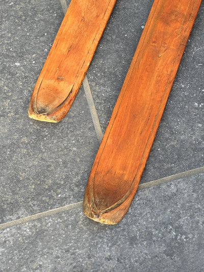 Wooden Norwegian Snow Skis - Antique