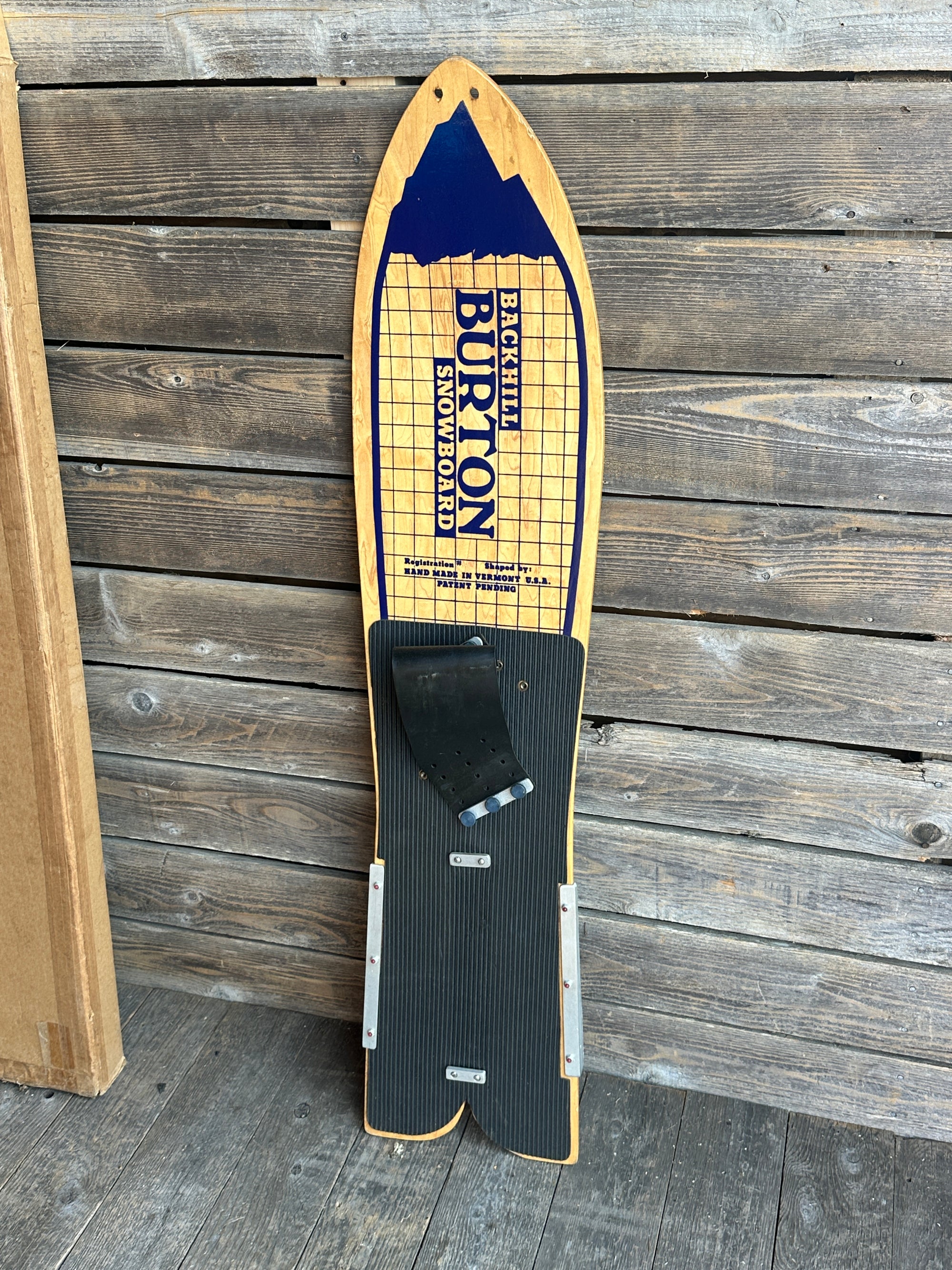 burton backwoods vintage snowboard 1983 Vintage Burton Backhill Snowboard (with Original Box)