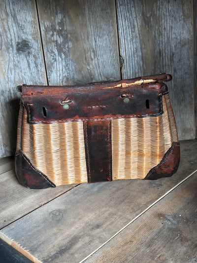 Vintage Fishing Creel - Split Reed with Leather