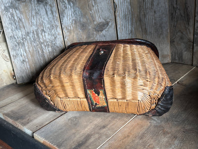 Vintage Fishing Creel - Split Reed with Leather