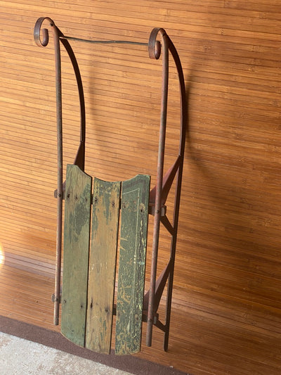 Children’s Vintage Steel and Wood Sled