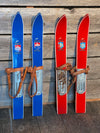 2 Pair of Vintage Childs Snow Patrol Skis (RED/BLUE)