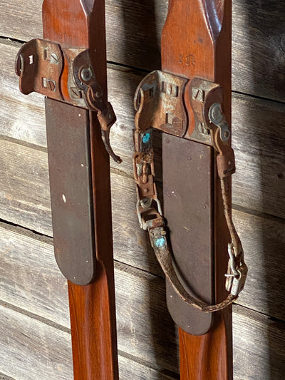 Antique R.H. Macy's Co. Wooden Skis