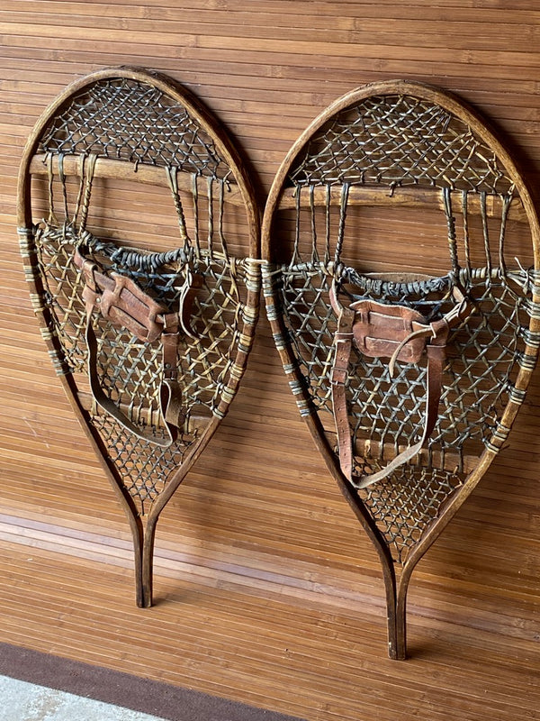 Antique Handmade Trapper Snowshoes - VintageWinter