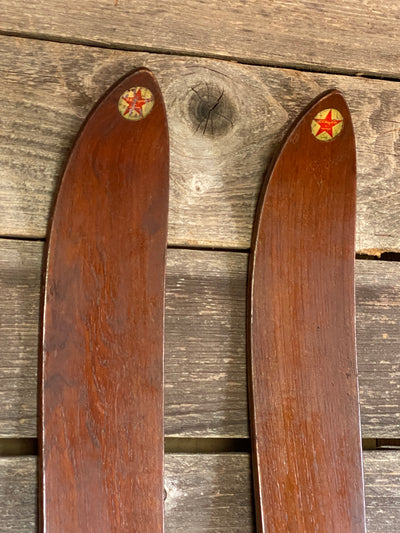 Antique R.H. Macy's Co. Wooden Skis