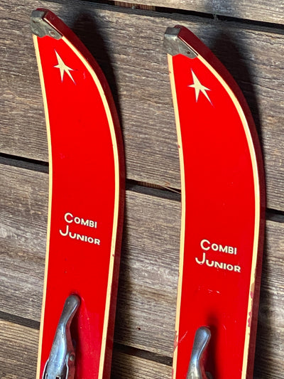 Antique Red Children’s Skis - Combi Junior