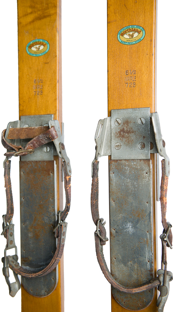 Antique Wooden Northland Maple Skis - VintageWinter