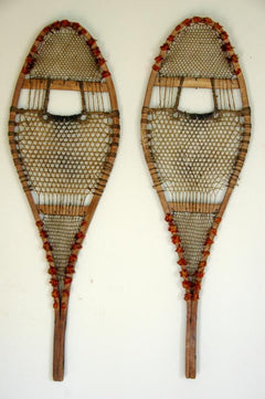 Antique Native American Indian Pom Pom Snowshoes VintageWinter