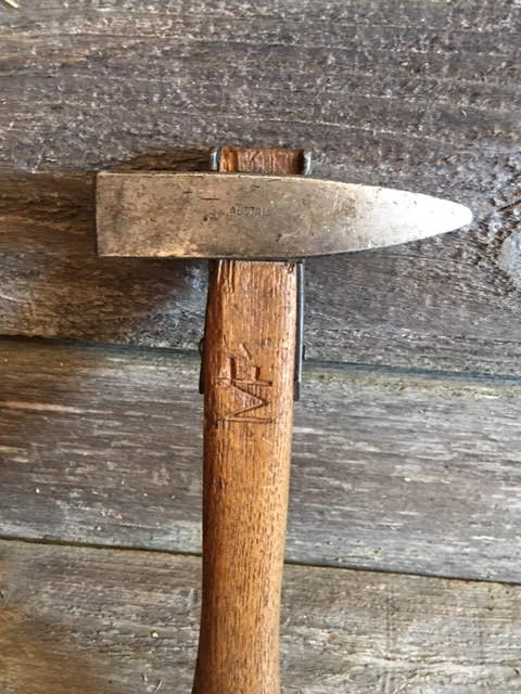 Vintage Austrian Rock Climbing Piton Hammer - Marked with MF