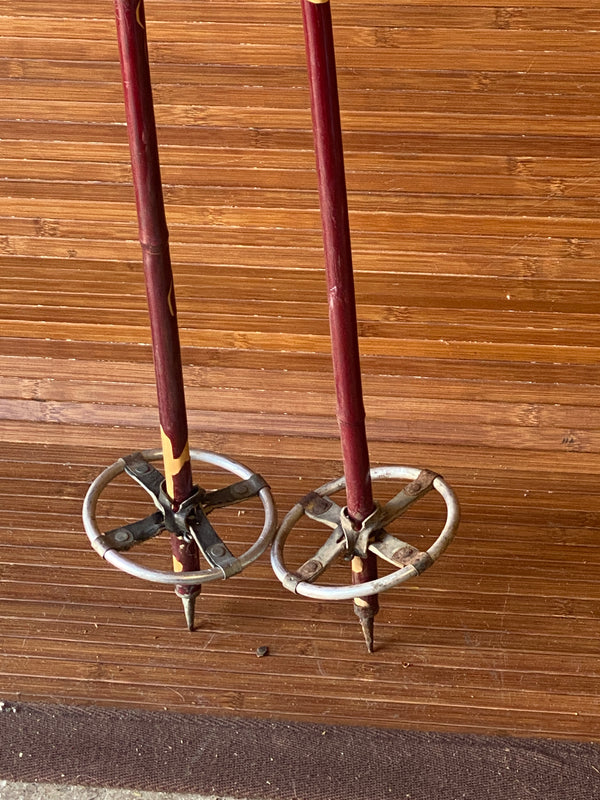 Vintage Bamboo Childrens Ski Poles VintageWinter