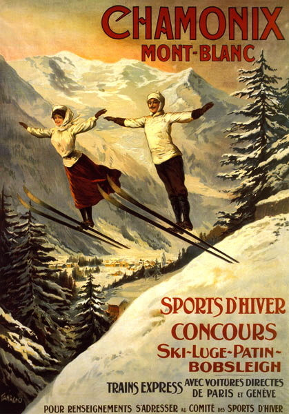 Hemmelighed mikro botanist Vintage Ski Poster - Chamonix Mont-Blanch - VintageWinter