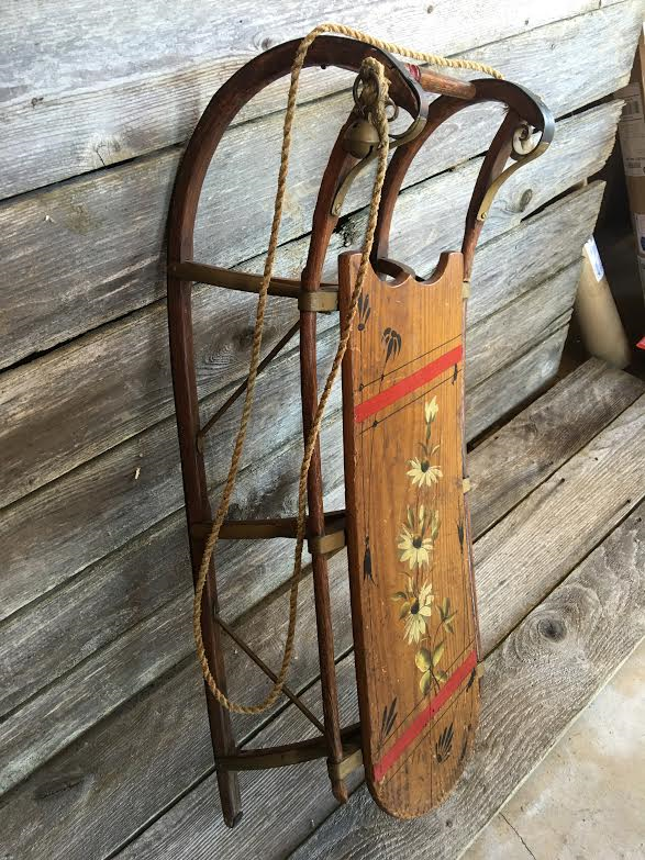 Children’s Vintage Wood Sled