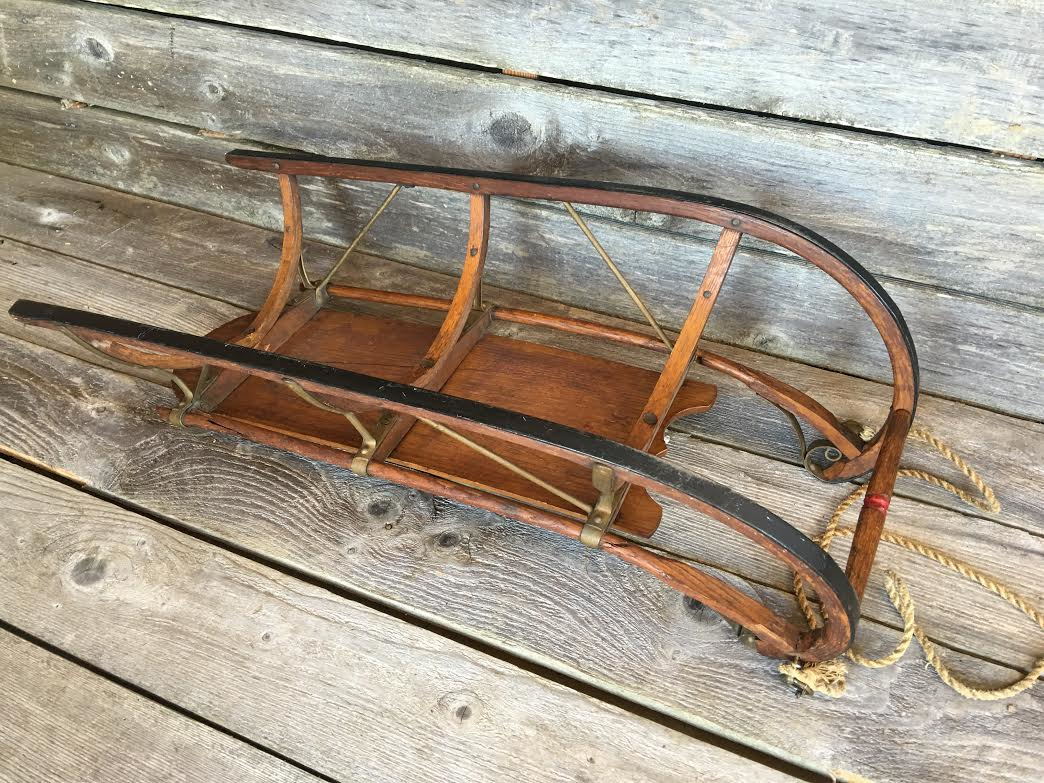 Children’s Vintage Wood Sled