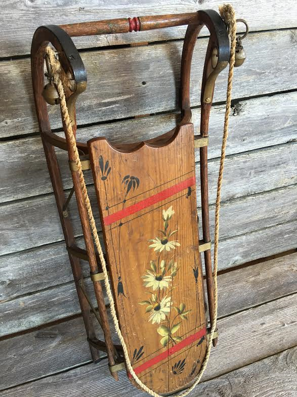 Children’s Vintage Wood Sled