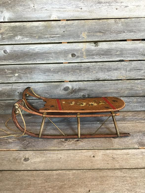 Children’s Vintage Wood Sled