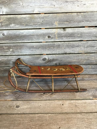Children’s Vintage Wood Sled
