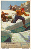 Vintage Alpine Climbing Poster - Crevasse Jump