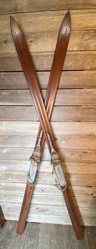Antique Hand Carved Ridgetop Skis