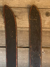 Antique Ski Rider Downhill Wooden Skis