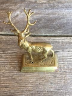 Deer Red Stage Brass Trophy Statute