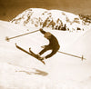 Vintage Ski Photo - Difficult Bank in Mid-air