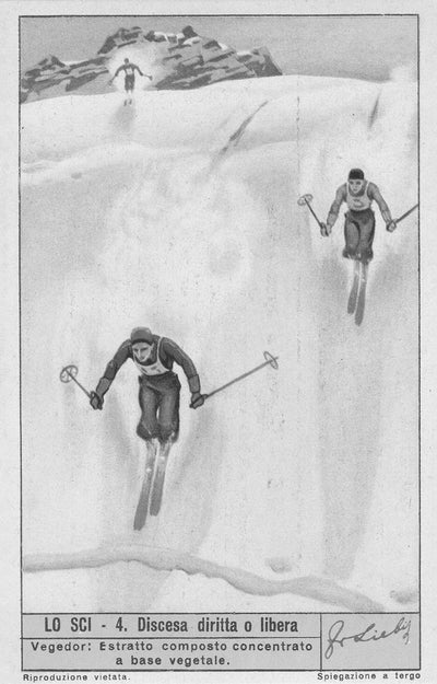 Vintage Skiing Poster - Discesa Diritta o Libera