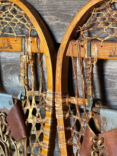 Vintage 10th Mountain Bear Paw Snowshoes