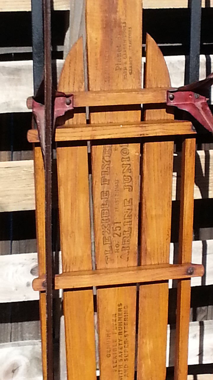 Flexible Flyer Airline Series ヴィンテージ木製ソリ Flexible Flyer Airline Junior Sled - VintageWinter