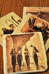 Set of 4 Vintage Marble Ski Coasters - Girls of Skiing